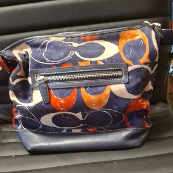 Coach Navy and Orange Crossbody Bag - Picture 1 of 3